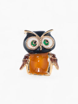 Брошь «Сова» мультяшная, цветная в золоте