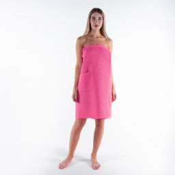 Полотенце банное Этель Парео с карманом 80*140 см. цв. ягодный, 100% хл, вафля 240 г/м2