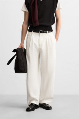 BALLOON-FIT PLEATED TROUSERS - Zara фото 4