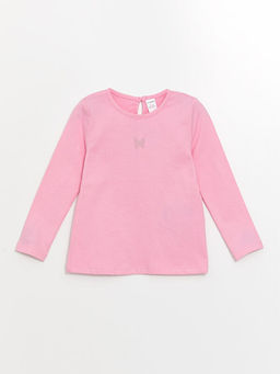 Bisiklet Yaka Uzun Kollu Basic K?z Bebek Ti??rt