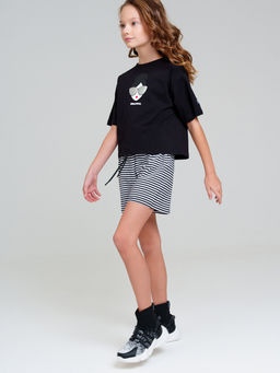 12521739 Комплект для девочек: фуфайка (футболка), шорты - Playtoday фото 2