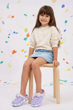 Lila Is?kl? Fiyonklu Detayl? Hafif Taban Kucuk K?z Cocuk Kids Eva Sandalet Terlik TAKSS25SD00045