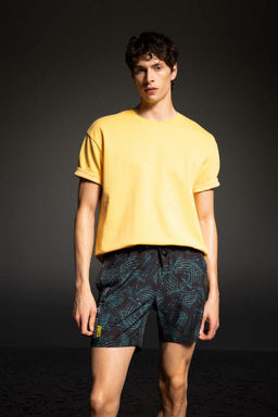 DeFactoFit Короткие шорты для плавания с гибкой текстурой и принтом стандартного кроя  фото 2