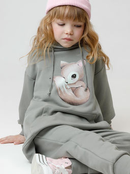 КР 302165/хаки 6206 к663 джемпер (худи) для дев - Crockid фото 3