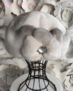 Волна мех.цветок кролик Берет женский (56-58)