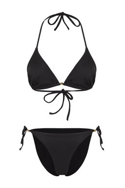 TRENDYOLMILLA Siyah Ucgen Aksesuarl? Regular Bikini Tak?m? TBESS25BT00055  фото 10