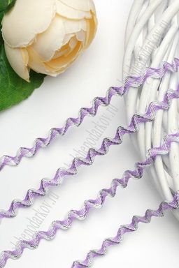 Тесьма двухцветная с люрексом "Вьюнок" 0,6 см*25 ярд (ВР-338) фиолетовый