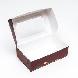 Цена за 2 шт. Коробка подарочная складная с окном «С Новым годом!», 25×15×7 см