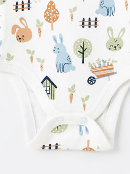 Bask?l? Erkek Bebek ??t??tl? Bodysuit 2li