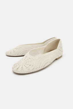 BAILARINA PLANA CROCHET / Crudo - Zara фото 4