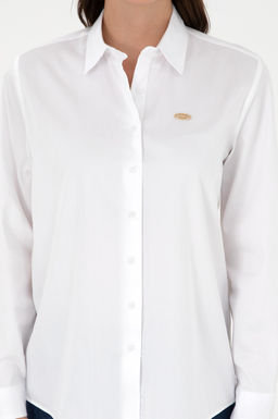 Женская белая рубашка с длинным рукавом Неожиданная скидка в корзине - U.s. polo assn фото 6