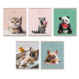 "Светоч" Т203 Тетрадь ученическая общая, глянцевая ламинация A5 80 л. на скобе 65 г/кв.м , белизна 100 % 5 шт. клетка 01527 Жизнь хороша!