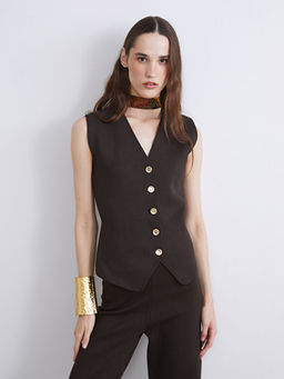 V Yaka Kad?n Triko Yelek