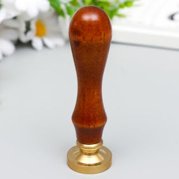 Печать для сургуча с деревянной ручкой «Геральдическая лилия», 9×2.5×2.5 см