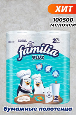 Полотенце бумажное FAMILIA PLUS двухслойное (2 шт./упак) арт. 5083815