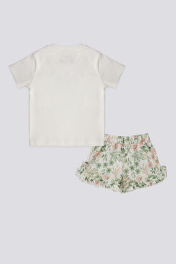 Комплект из двух футболок с короткими рукавами и цветочным принтом для маленьких девочек Неожиданная скидка в корзине - U.s. polo assn фото 2