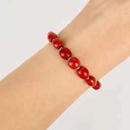 Браслет регулируемый на увеличение из Коралла - Радуга самоцветов фото 2