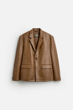 LIMITED EDITION LEATHER EFFECT BLAZER - Zara фото 7
