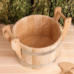 Запарник - ведро для бани и сауны «Премиум», 23 л, дуб, нержавеющий обруч, с крышкой, «Добропаровъ»