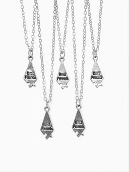 Кулоны парные на цепочке «Неразлучники. 5 пазлов», L=45 см, набор 2 шт. цвет серебро