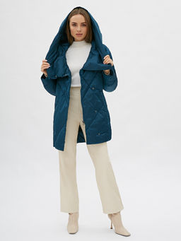 Conso/WEM 190501 - teal Полупальто утепленное женское  фото 5