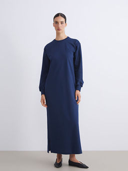 Bisiklet Yaka Sweatshirt Elbise