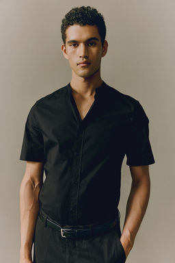 Camisa de algodon Muscle Fit