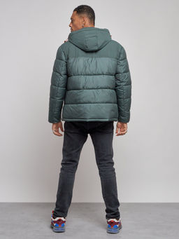 Куртка мужская зимняя с капюшоном спортивная великан цвета хаки 8377Kh - Wonderrman фото 5