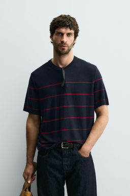 STRIPED JACQUARD KNIT T-SHIRT
