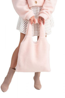 Шопер меховой Тедди пудра