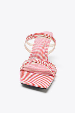CHECK STRAPPY WEDGES - Zara фото 5