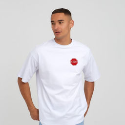 Термоаппликация «Stop», 4,7 × 4,7 см, цвет красный