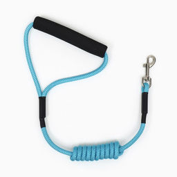 Комплект амуниции с мягкой дышащей шлейкой и круглым поводком 120 х 1 см, голубой - Пижон фото 11