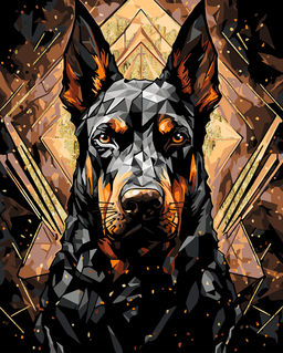 ФРЕЯ PNB/PLPT-269 Набор для раскрашивания по номерам ( с поталью ) 50 х 40 см Доберман в золоте