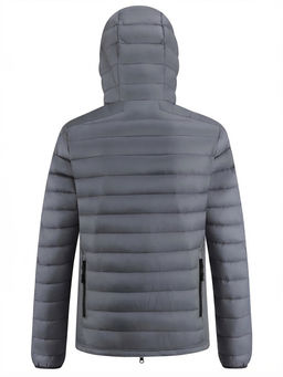 Куртка мужская гибридная стёганая с капюшоном с графеновой подкладкой темно-серого цвета 9621_1TC