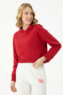 Женская красная толстовка с капюшоном Неожиданная скидка в корзине - U.s. polo assn фото 2