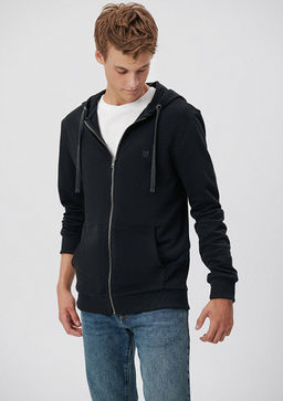 Mavi Logolu Fermuarl? Siyah Sweatshirt