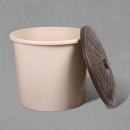 Бак пищевой, 75 л, пластиковый, с крышкой, бежевый