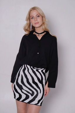 11417 Мини-юбка вязаная чёрно-белая - Martichelli фото 10