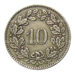 10 раппенов 1921 года Швейцария