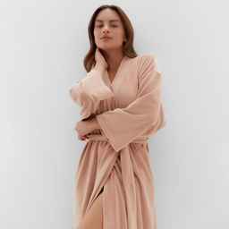 Халат домашний женский KAFTAN Plushy, размер 48-50, бежевый