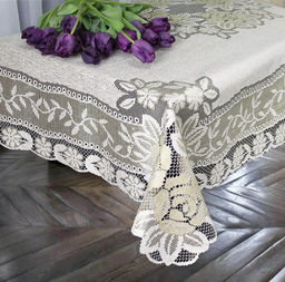 Скатерть арт. 54110/150/3, РОЗЫ, прямоугольная, размеры 150 см х 240 см, цвет кремово-золотистый - Firanka фото 3