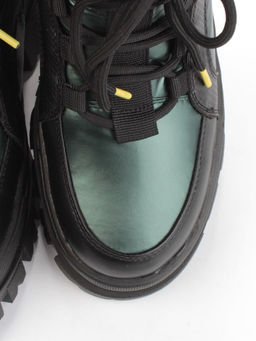 02-FAR120-2Z GREEN/BLACK Дутики женские (искусственная кожа, плащевая ткань, шерсть) - Фабричный китай фото 5