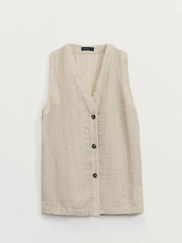 Удлиненный жилет из жатой ткани / Zarina  фото 7