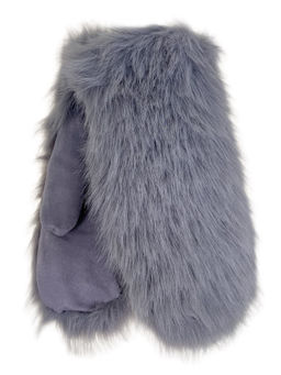 Зимние женские варежки, цвет серый