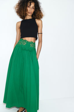 Falda de algod?n con detalle de encaje - H&m фото 4