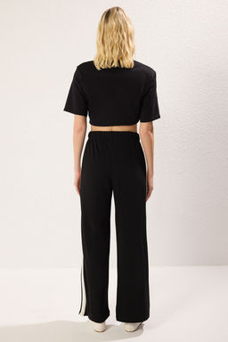 TRENDYOLMILLA Siyah Renk bloklu Straight Esnek Orme Pantolon TWOSS25PL00071  фото 6