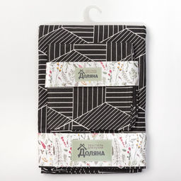 Скатерть Доляна 145х145см, Тренд цв.черный, 100%пэ, рогожка 200 гр/м  фото 2