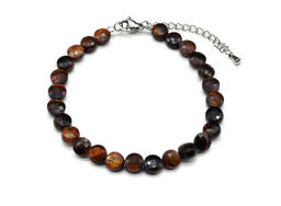 Браслет из бычьего глаза круг гр.6мм, 18см