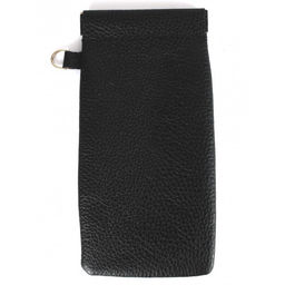 Футляр для очков Croco фо-725 (на пружинке) натуральная кожа черный флотер (40) 264193 фото 2